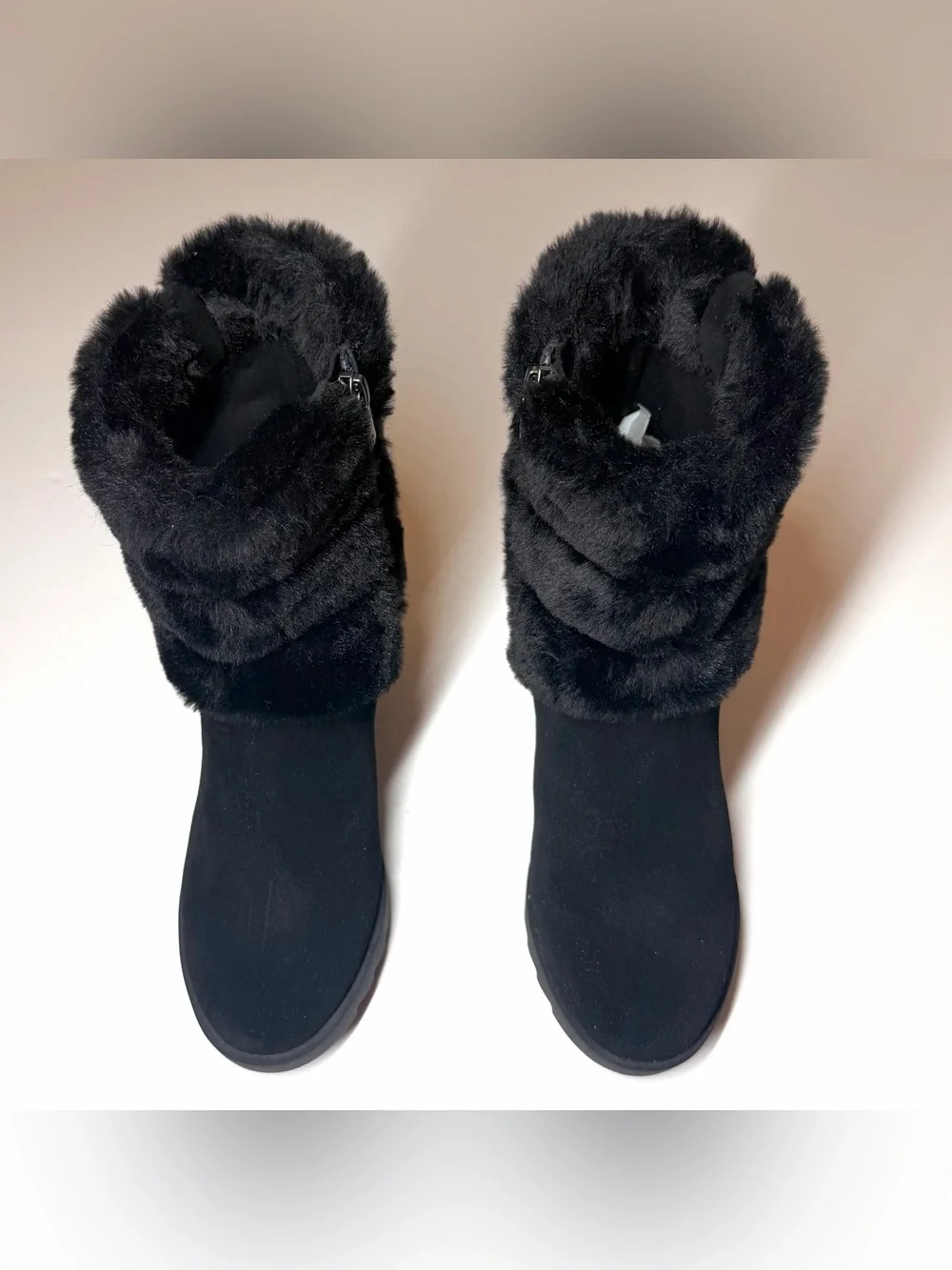 Koolaburra by UGG women's Cardina wedge boots black suede Size- 7.5